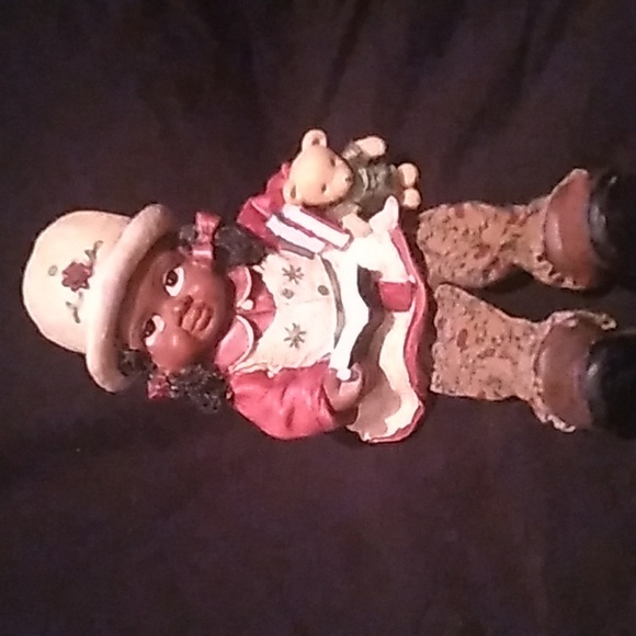 Collectable African America CB Brand Figurine with Book & Teddy Bear (B3) - Picture 3 of 9